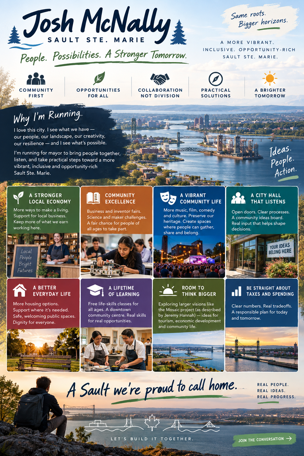 Josh McNally platform-at-a-glance campaign poster